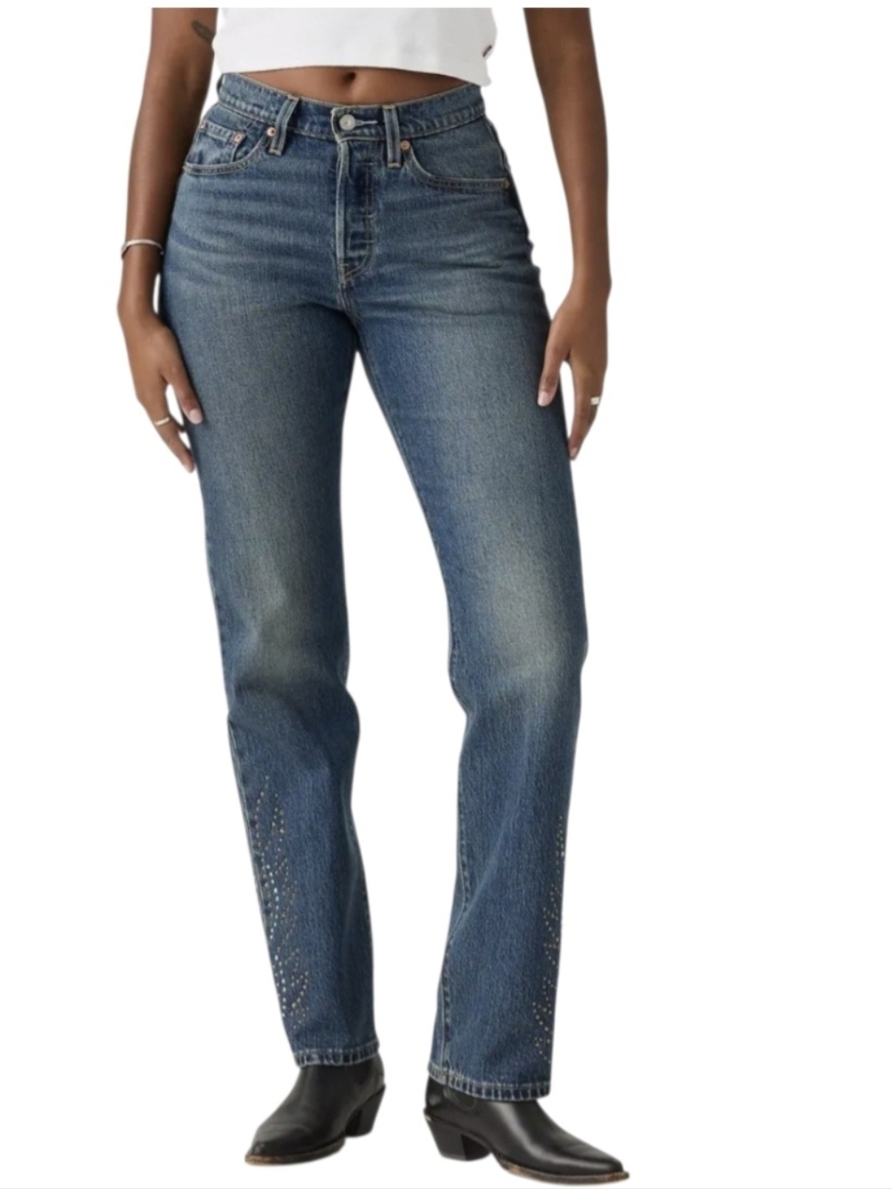 Levis 501 Curve Women's High Waist Straight Leg Blue Cowgirl Chic Jeans 29x30